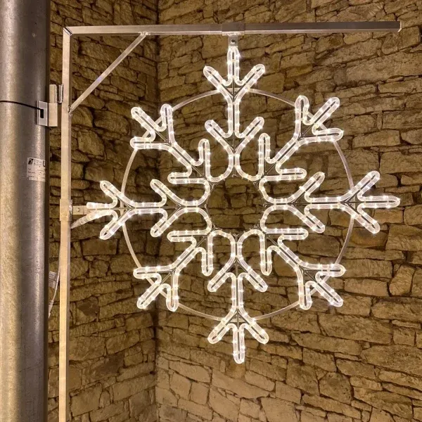 Easy Fix 2D LED světelná vločka X, Ø 85 cm, teple bílá, závěsný, 3D tisk