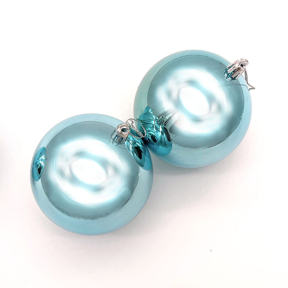 Plastová koule, prům. 10 cm, světle modrá, 6x lesklá