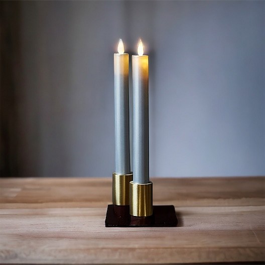 LED svíčka Sara tall, sada 2 kusy, stříbrná, 25 cm