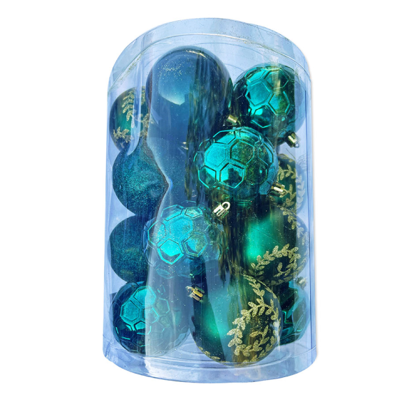 Plastové koule, prům. 8 cm, 20x tmavě zelená