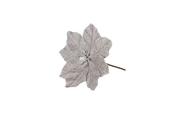 Umělá květina šedá, 20,5x17 cm