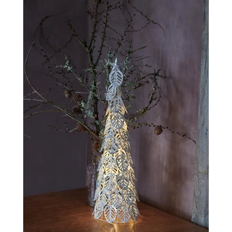 _Staženo LED světelný stromeček, stříbrný, 43cm