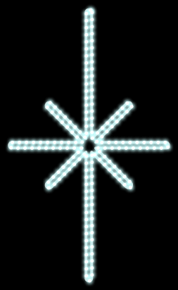 LED světelná hvězda Polaris, 55x45cm, ledově bílá