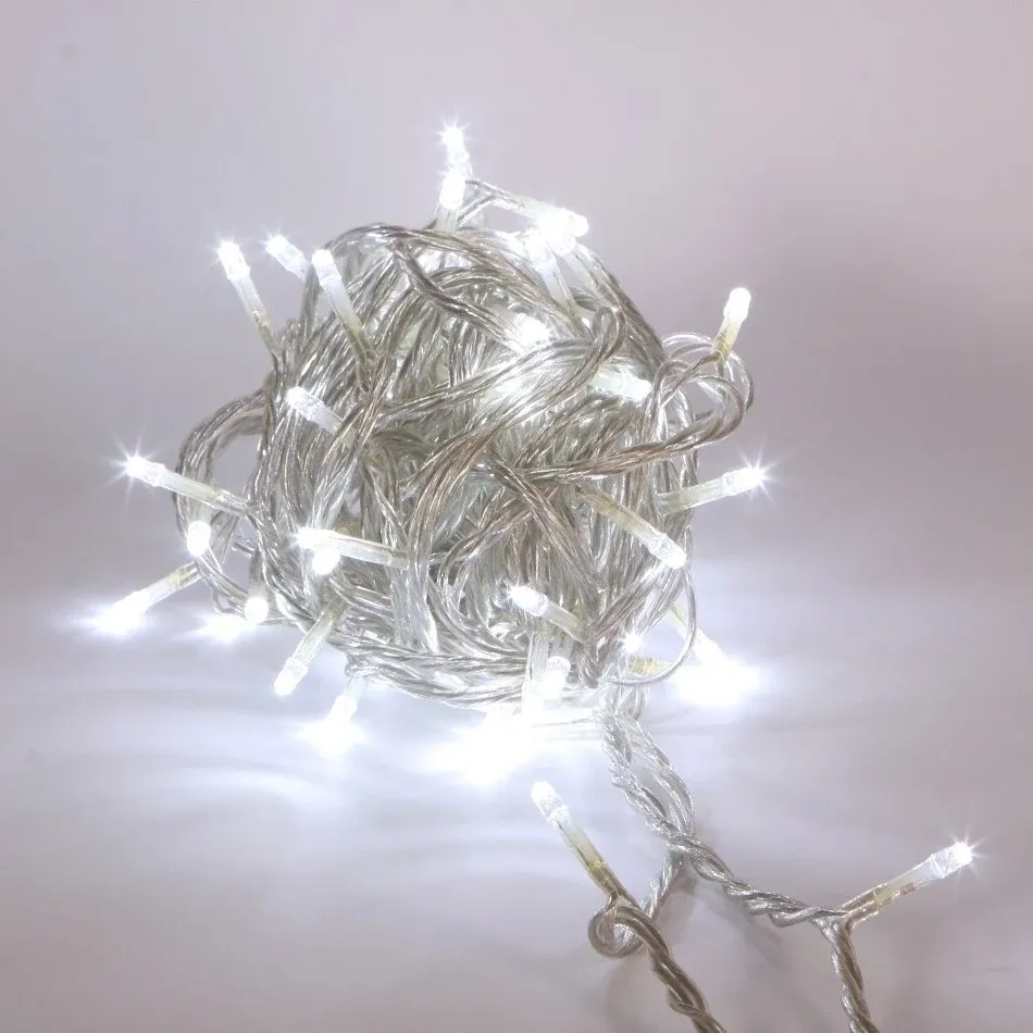 _Staženo Světelný řetěz 8 m, ledově bílá s flash, Eco Fix