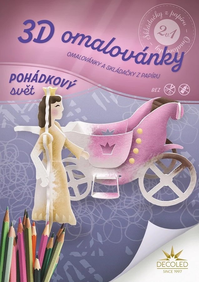 A4 omalovánky skládačka princezna a kočár