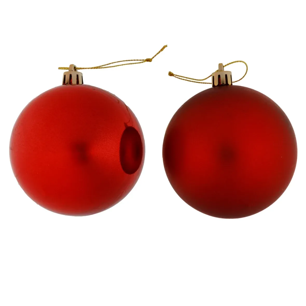 Výroba - Plastové koule, prům. 8 cm, červené, 12x lesklá, 12x matná