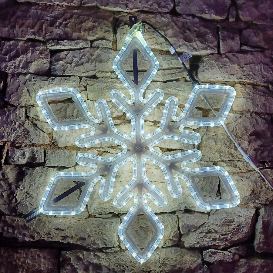 Easy Fix 2D LED světelná vločka IX, Ø 72 cm, ledově bílá 3D tisk, sada na veřejné osvětlení, hliník