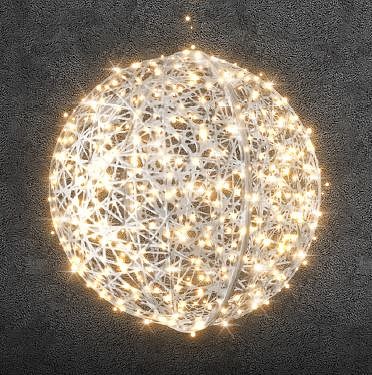 3D LED světelná koule, prům. 160 cm, teple bílá