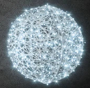 Easy Fix 3D LED světelná koule sklolaminát Ø 100 cm bílá, ledově bílá, 230 V