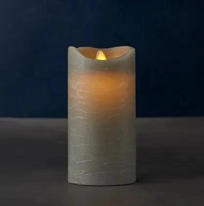 _Staženo Vosková LED svíčka Sara, 15 cm, šedá