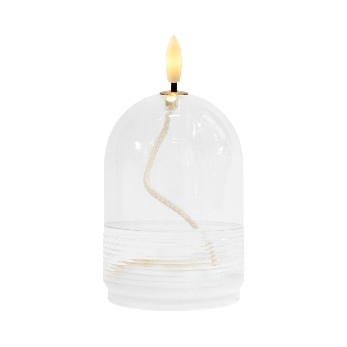 LED olejová lampa Dea, Ø 8 × 11 cm, čirá