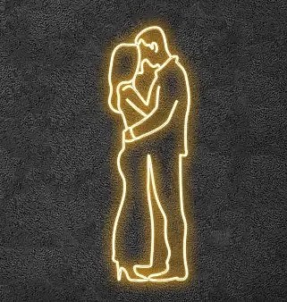 Eco Fix 2D LED světelný milenecký pár, 60 × 105 × 60 cm, teple bílá, stojící, 3D tisk