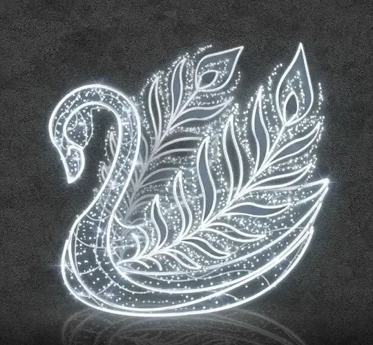 3D LED světelná labuť 270 × 250 × 200 cm, ledově bílá, 36 V, 112,7 W, 49,6 kg, ze 3 dílů