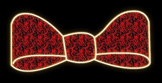 Easy Fix 2D LED světelná mašle VI., 74 × 33 × 3 cm, teple bílá, závěsná, 3D tisk