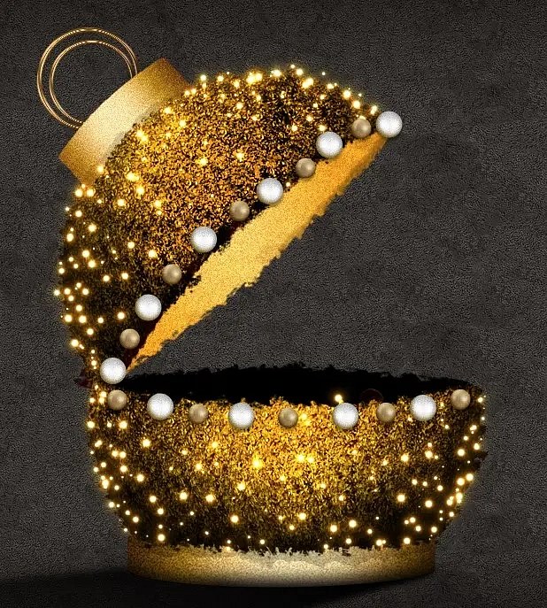 3D LED světelná koule, prům. 160 cm, teple bílá s Flash