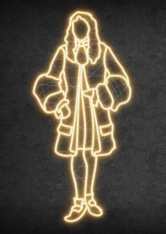 2D LED světelný baron II., 95 × 200 cm, teple bílá, stojící, 3D tisk