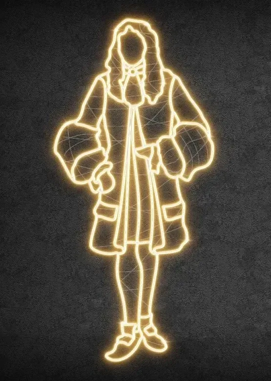 2D LED světelný baron II., 95 × 200 cm, teple bílá, stojící, 3D tisk