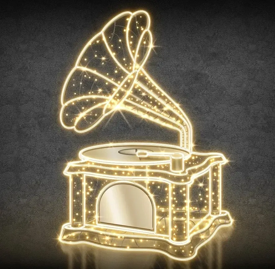 LED světelný gramofon, teple bílá