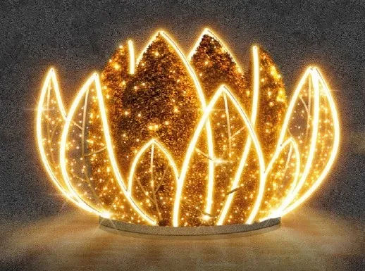 3D LED světelný leknín, 200 x 150 cm, teple bílá, 36 V, 59,2 W, ze 3 dílů