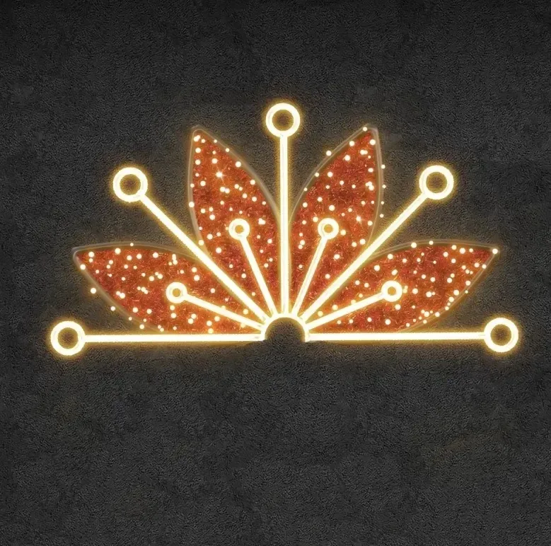 Easy Fix 2D LED světelná půl hvězda Badyán VI., 150 × 300 cm, teple bílá, závěsná, 3D tisk