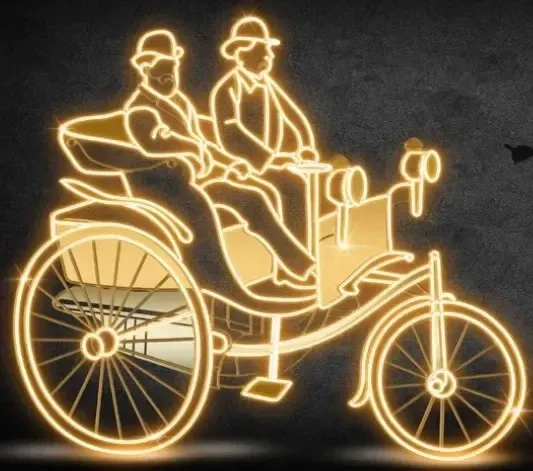 Eco Fix 2D LED světelný automobil, 285 × 250 × 60 cm, teple bílá, stojící, 3D tisk
