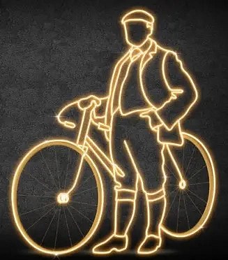 Eco Fix 2D LED světelný cyklista, 145 × 180 × 60 cm, teple bílá, stojící, 3D tisk