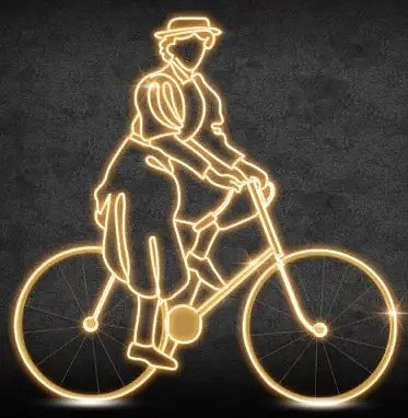 Eco Fix 2D LED světelný cyklistka, 175 × 188 × 60 cm, teple bílá, stojící, 3D tisk