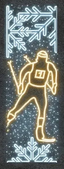 Easy Fix 2D LED světelný banner curling, 80 × 250 cm, teple a ledově bílá, dekor na veřejné osvětlení, hliník