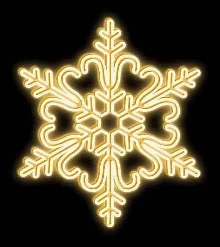 2D LED světelná vločka XXXV, závěsná, Ø 200 cm, teple bílá, 3D tisk