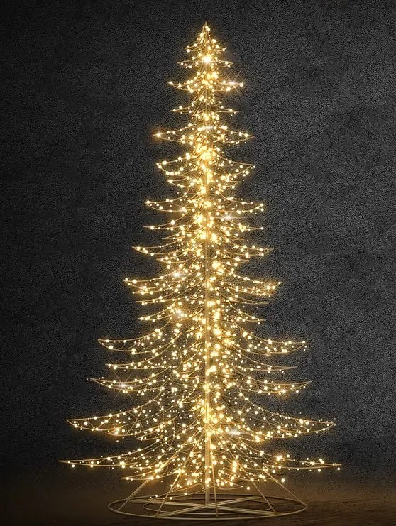 Eco Fix 2D LED světelný strom, teple bílá s Flash, hliník
