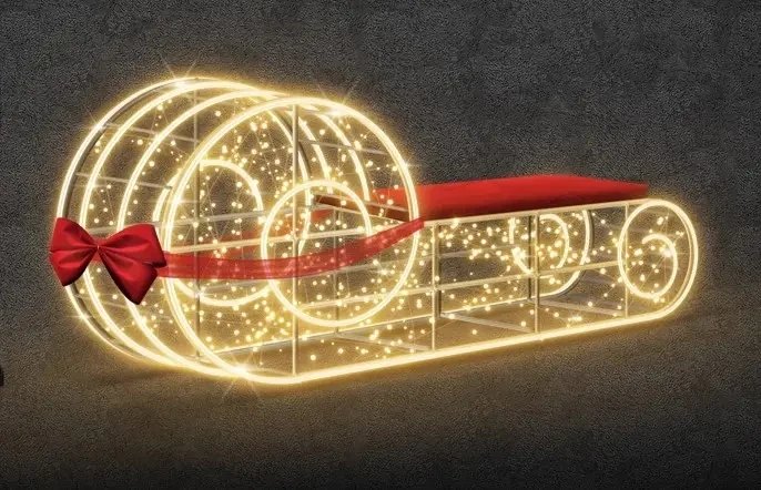 Easy Fix 3D LED sáně teple bílá, stojící, hliník