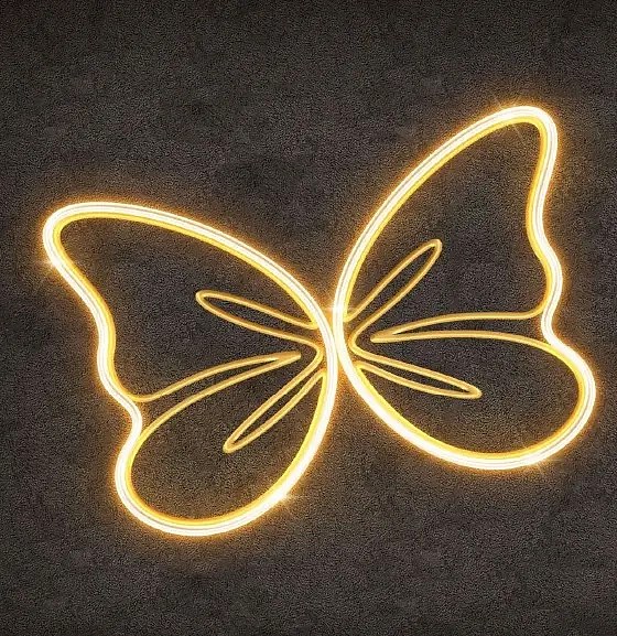 2D LED světelný motýl, 30 × 20 cm, závěsný, 3D tisk