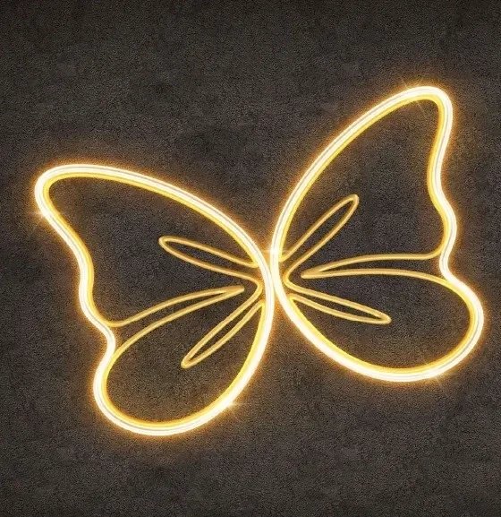 2D LED světelný motýl, 30 × 20 cm, závěsný, 3D tisk