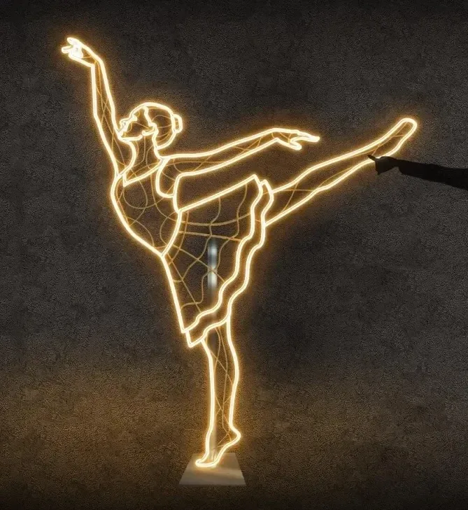Easy Fix 2D LED světelný dekor, baletka II., 245 × 180 × 3 cm, teple bílá, závěsný, 3D tisk