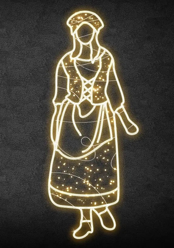 Eco Fix 2D LED světelný dekor, selka I., 80 × 202 × 4 cm, teple bílá, závěsný, 3D tisk