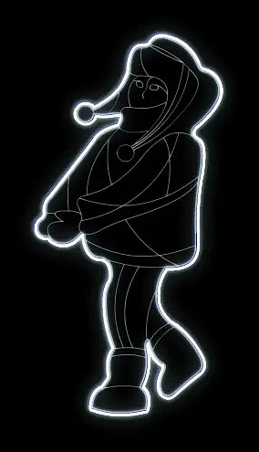 Eco Fix 2D LED světelný dekor, dítě I., 100 × 150 × 3 cm, ledově bílá, závěsný, 3D tisk