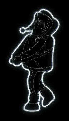 Eco Fix 2D LED světelný dekor, dítě I., 100 × 150 × 3 cm, ledově bílá, závěsný, 3D tisk