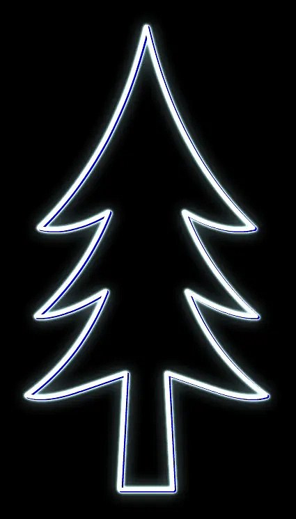 Easy Fix 2D LED světelný dekor stromeček 120 × 230 cm, ledově bílá, závěsná, hliník