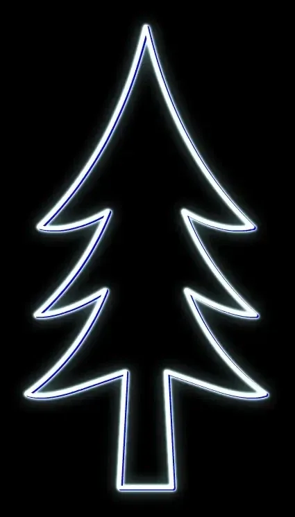 Easy Fix 2D LED světelný dekor stromeček 120 × 230 cm, ledově bílá, závěsná, hliník