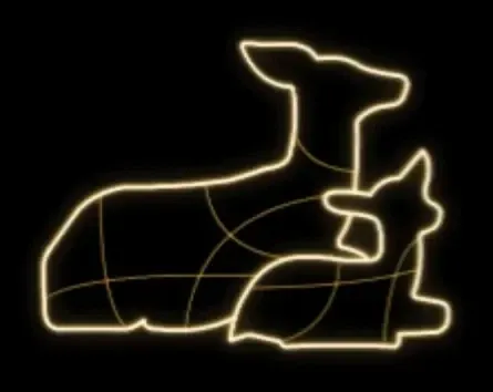 Eco Fix 2D LED světelná laň s kolouškem, 100 × 80 × 60 cm, teple bílá, stojící, 3D tisk, hliník