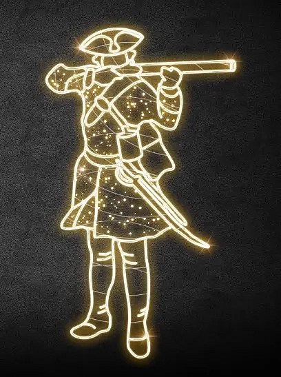 Easy Fix 2D LED světelný voják, 115 × 200 cm, teple bílá, stojící, 3D tisk