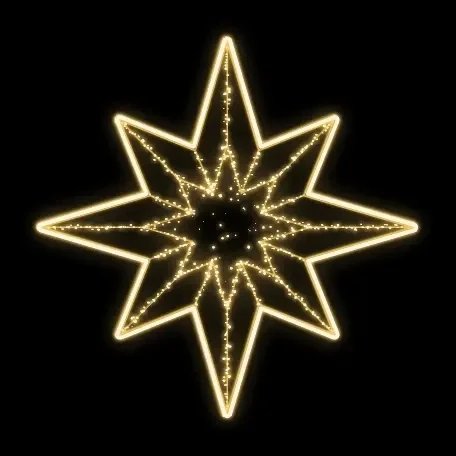 Easy Fix 2D LED světelná hvězda II., s výpletem, Ø 150 cm, teple bílá, závěsná, 3D tisk
