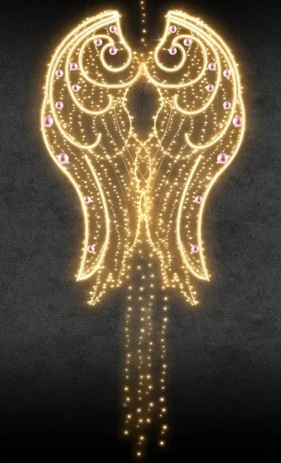 Eco Fix 2D LED světelná křídla, 125 × 180 cm, teple bílá s krystalem, závěsný, hliník