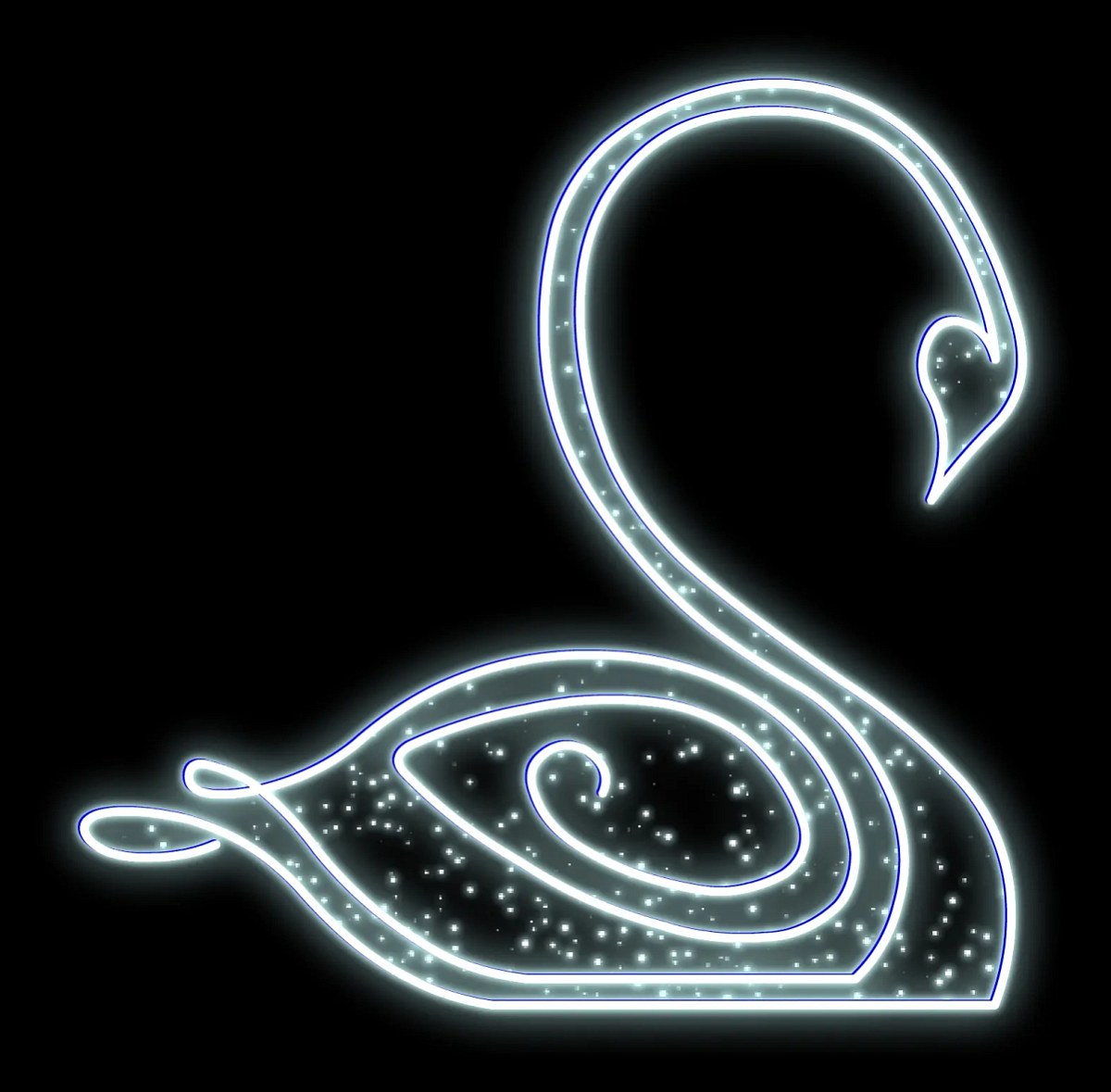 Eco Fix 2D LED světelná labuť, 207 × 206 × 60 cm, ledově bílá, stojící, hliník