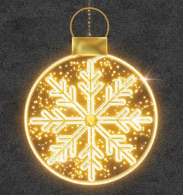 Easy Fix 2D LED světelná ozdoba I. s vločkou, závěsná, 120 × 162 × 3 cm, teple bílá, hliník