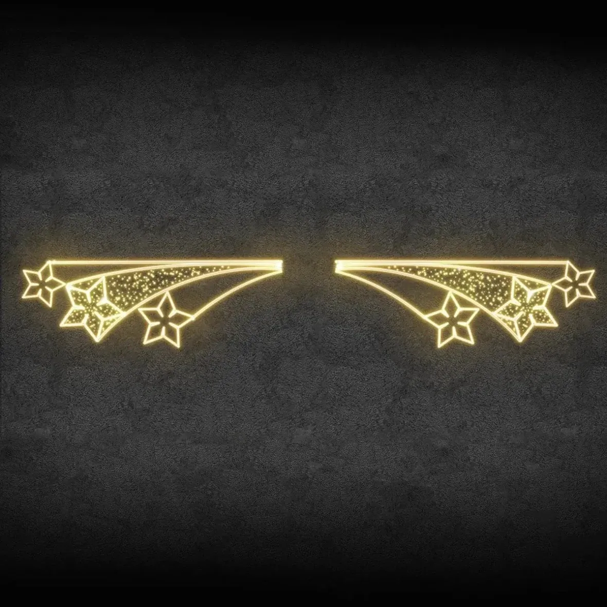 Easy Fix 2D LED světelný převěs 6 hvězd, 480 × 80 × 5 cm, teple bílá, hliník