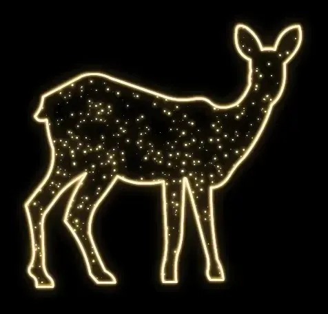 Easy Fix 2D LED světelná srna bílá, 200 × 200 × 60 cm, teple bílá, stojící, 3D tisk