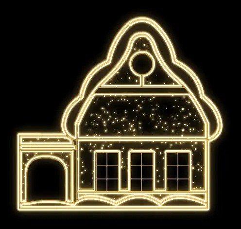 Eco Fix 2D LED světelná vesnice, 230 × 230 cm, teple bílá, stojící, hliník