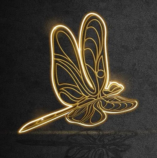 2D LED světelná vážka, závěsná, 100 × 104 × 3 cm, teple bílá