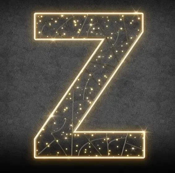 Eco Fix 2D LED světelné písmeno Z, 97 ×123 × 3 cm, teple bílá, závěsná, 3D tisk